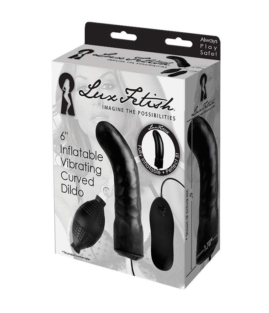 Lux Fetish 6" Inflatable Vibrating Curved Dildo