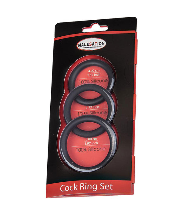 Malesation 3 Piece Silicone Cock Ring Set
