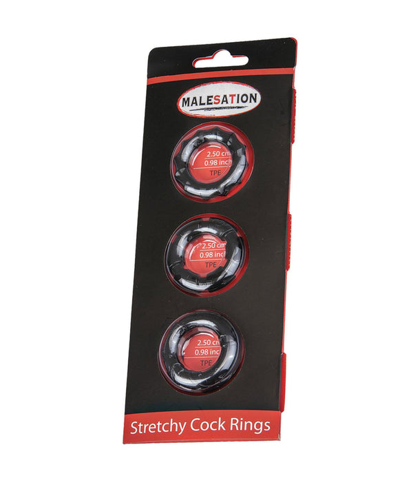Malesation 3 Piece Stretchy Cock Ring Set